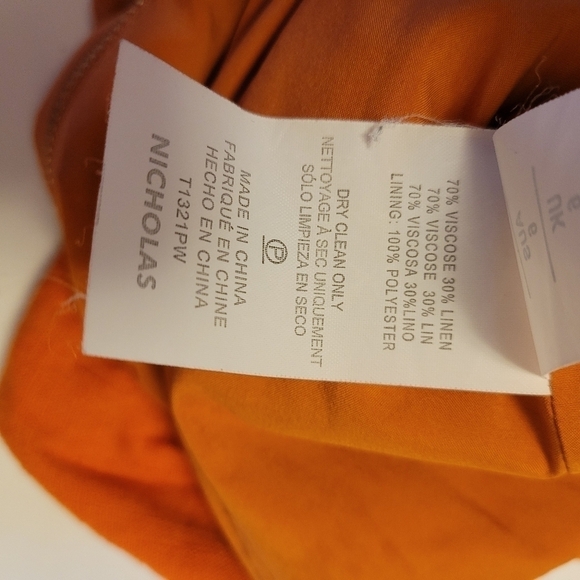 NICHOLAS Orange Cropped Shirred Gauze Top - Picture 9 of 10
